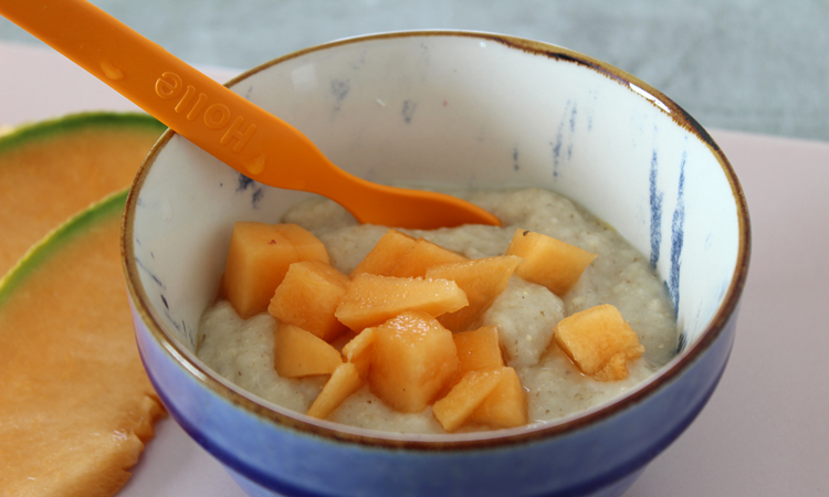 Babybrei-Rezept mit Melone und Haferflocken (Nachmittagsbrei bzw. Getreide-Obst-Brei)