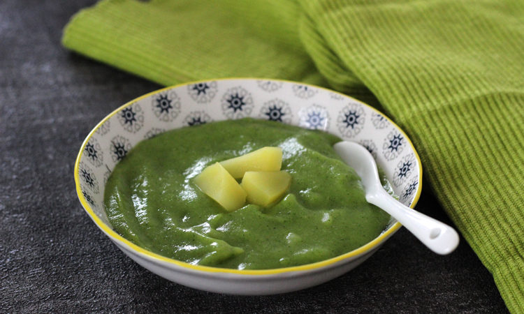 Babybrei mit Romanesco, Kartoffeln &amp; Hähnchen – Rezept Mittagsbrei