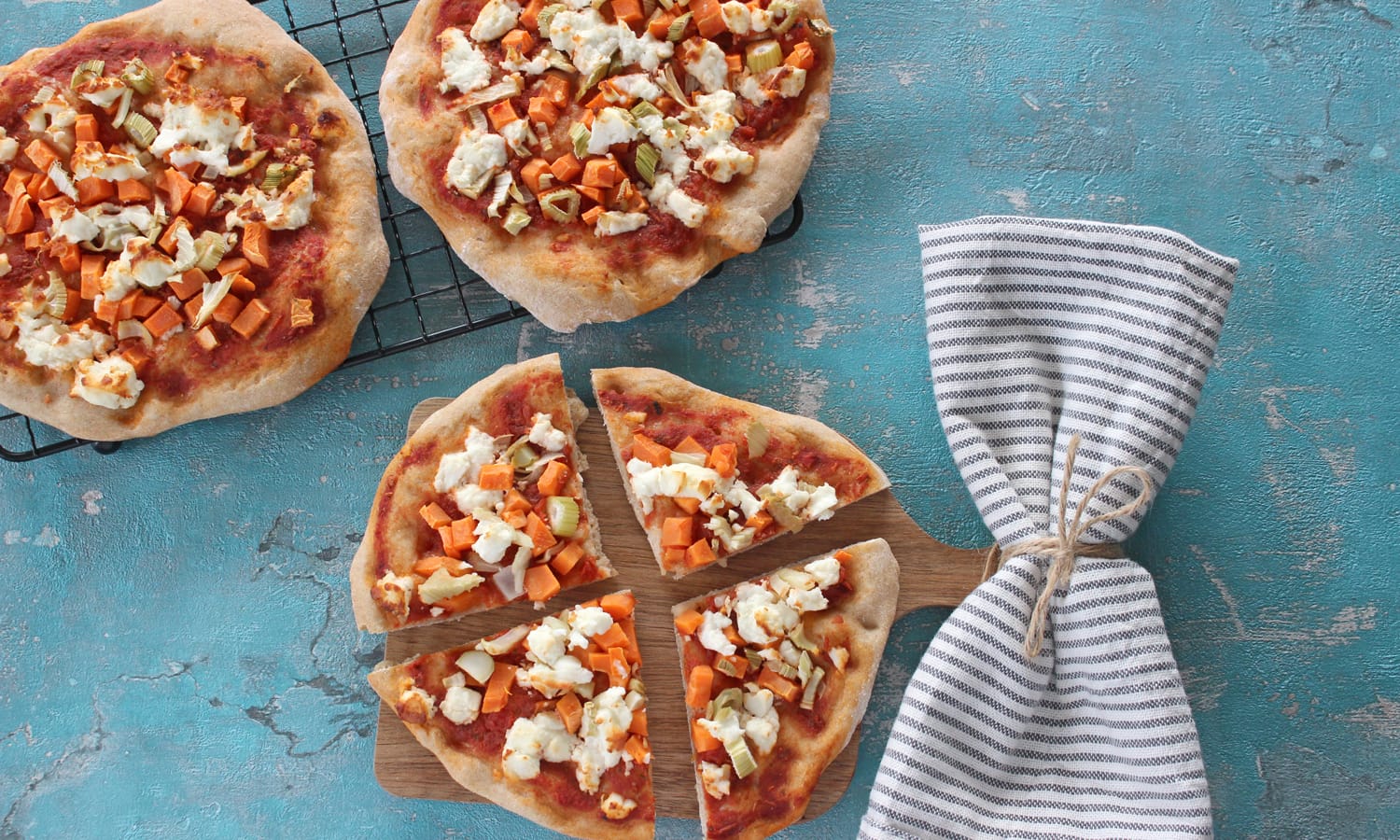 Lust auf Pizza? Heute gibt’s Gemüsepizza mit Süßkartoffel und Fenchel!