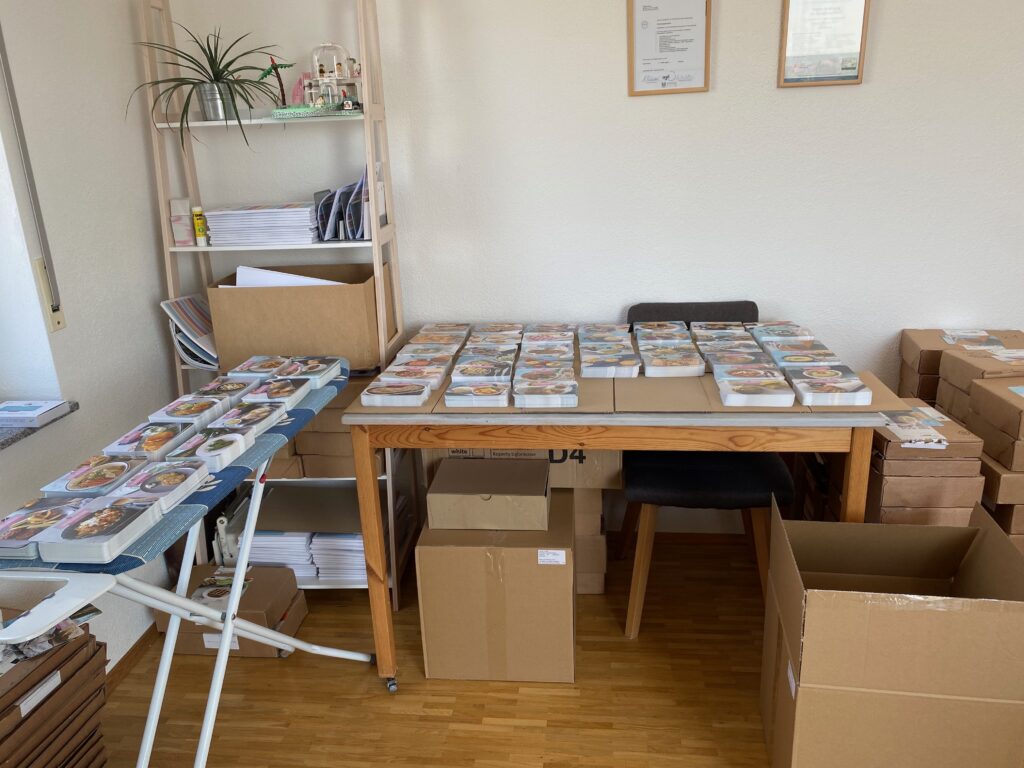 Rezeptboxen packen